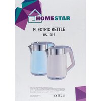 Электрический чайник HomeStar HS-1019 (стальной/голубой)