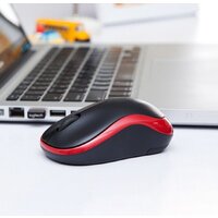 Мышь Logitech M185 (черный/красный)