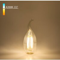Светодиодная лампочка Elektrostandard Свеча на ветру C35 9W 4200K E14 CW35 прозрачный BLE1429