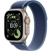 Умные часы Apple Watch Ultra 3 LTE 49 мм (титановый корпус, природный/синий, нейлоновый ремешок размера M/L)