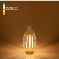 Светодиодная лампочка Elektrostandard Свеча C35 9W 3300K E14 CW35 прозрачный BLE1409