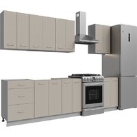 Готовая кухня Кортекс-мебель Корнелия Лира 2.1 без столешницы (капучино)