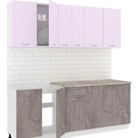 Готовая кухня Кортекс-мебель Корнелия Лира-лайт 2.1м (сирень/оникс/марсель)