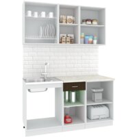 Готовая кухня Кортекс-мебель Корнелия Экстра 1.5м (дуб сонома/королевский опал)