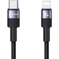 Кабель Usams SJ729 USB Type-C - Lightning (1.2 м, черный)