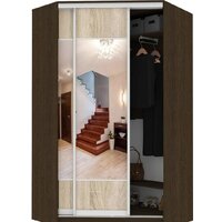 Шкаф-купе Кортекс-мебель Сенатор ШК30 Геометрия ДСП с зеркалом (венге/дуб сонома)