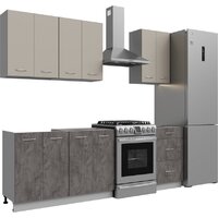 Готовая кухня Кортекс-мебель Корнелия Лира 1.7 без столешницы (капучино/оникс)