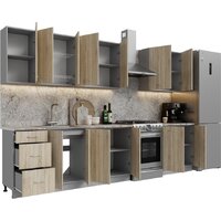 Готовая кухня Кортекс-мебель Корнелия Лира 2.6 (дуб сонома/марсель)