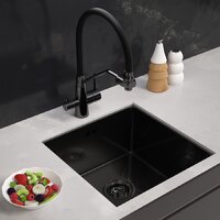 Кухонная мойка ARFEKA ECO AR 450*450 BLACK PVD NANO DECOR MILLET GRAINS