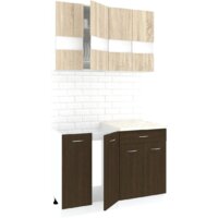 Готовая кухня Кортекс-мебель Корнелия Экстра 1.2м без столешницы (дуб сонома/венге)