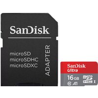 Карта памяти SanDisk Ultra SDSQUAR-016G-GN6MA microSDHC 16GB (с адаптером)