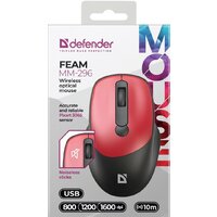 Мышь Defender Feam MM-296 (черный/красный)