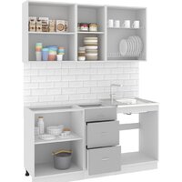 Готовая кухня Кортекс-мебель Корнелия Мара 1.6м без столешницы (серый/синий)