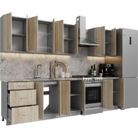 Готовая кухня Кортекс-мебель Корнелия Лира 2.3 (дуб сонома/марсель)