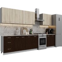 Готовая кухня Кортекс-мебель Корнелия Лира 2.7 (дуб сонома/венге/марсель)