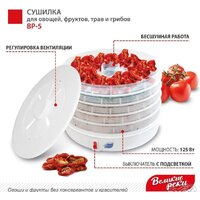 Сушилка для овощей и фруктов Великие Реки ВР-5 (прозрачный/белый)