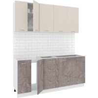 Готовая кухня Кортекс-мебель Корнелия Лира 1.8 без столешницы (капучино/оникс)