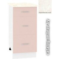 Шкаф напольный Кортекс-мебель Корнелия Лира НШ40р3ш (капучино/королевский опал)