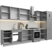 Готовая кухня Кортекс-мебель Корнелия Лира 2.5 (капучино/оникс/королевский опал)