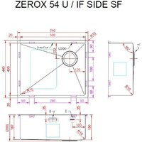 Кухонная мойка ZorG Zerox 54 U / IF Side SF PVD Gold