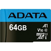 Карта памяти ADATA Premier AUSDX64GUICL10A1-RA1 microSDXC 64GB (с адаптером)