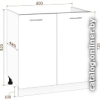 Шкаф напольный Кортекс-мебель Корнелия Лира НШ80м (капучино)
