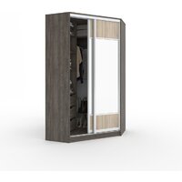 Шкаф-купе Кортекс-мебель Сенатор ШК30 геометрия угловой с зеркалом (орех элия/дуб сонома)
