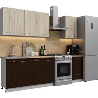 Готовая кухня Кортекс-мебель Корнелия Лира 1.9 (дуб сонома/венге/дуб бунратти)