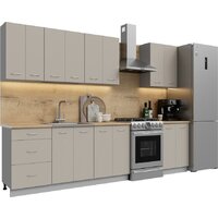 Готовая кухня Кортекс-мебель Корнелия Лира 2.3 (капучино/дуб бунратти)