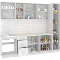 Готовая кухня Кортекс-мебель Корнелия Ретро 2.6м (дуб сонома/королевский опал)