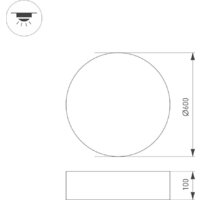 Светодиодная панель Arlight SP-TOR-PILL-PRISM-R600-50W Warm3000 (WH, 100 deg, 230V) 022131(3)