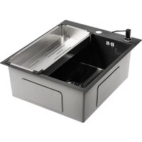 Кухонная мойка Saniteco 5060 PVD (с сифоном, дозатором и коландером)