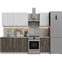 Готовая кухня Кортекс-мебель Корнелия Лира 1.9 (белый/орех элия/марсель)