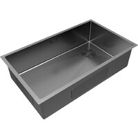 Кухонная мойка Paulmark NEXT-SKEW 74 Uni PM887444-GM (черный/вороненая сталь)