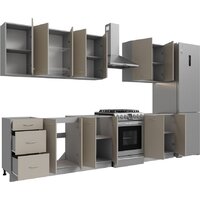 Готовая кухня Кортекс-мебель Корнелия Лира 2.4 без столешницы (капучино)