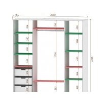 Шкаф-купе Кортекс-мебель Сенатор ШК12-45 Классика ДСП (венге/дуб сонома)