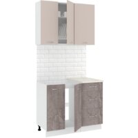 Готовая кухня Кортекс-мебель Корнелия Лира 1.0м (капучино/оникс/королевский опал)