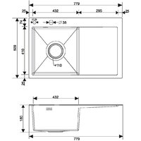 Кухонная мойка РМС MRK-7851BL-L (с дозатором)