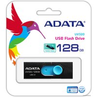 USB Flash ADATA UV320 128GB (черный/голубой)