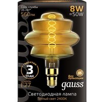 Светодиодная лампочка Gauss LOFT Led Vintage Filament Flexible E27 8 Вт 2400 K 161802008