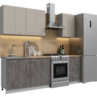 Готовая кухня Кортекс-мебель Корнелия Лира 1.7 (капучино/оникс/дуб бунратти)