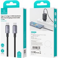 Кабель Usams US-SJ678 USB Type-C - USB Type-C (0.25 м, черный)