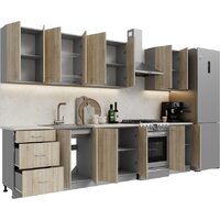 Готовая кухня Кортекс-мебель Корнелия Лира 2.5 (дуб сонома/королевский опал)