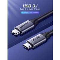 Кабель Ugreen US161 50751 USB Type-C - USB Type-C (1.5 м, черный/серый)