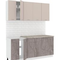 Готовая кухня Кортекс-мебель Корнелия Лира-лайт 1.8м (капучино/оникс/марсель)