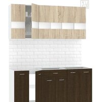 Готовая кухня Кортекс-мебель Корнелия Экстра 1.7 без столешницы (дуб сонома/венге)