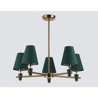 Подвесная люстра Ambrella light LH75051/5 BS/GN (латунь/зеленый)