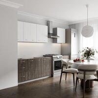 Готовая кухня Кортекс-мебель Корнелия Лира 2.2 без столешницы (белый/орех элия)