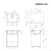 Кухонная мойка Ulgran U-104 (ультра-черный)