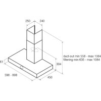 Кухонная вытяжка Jetair Touch BL/A/90 PRF0099978A